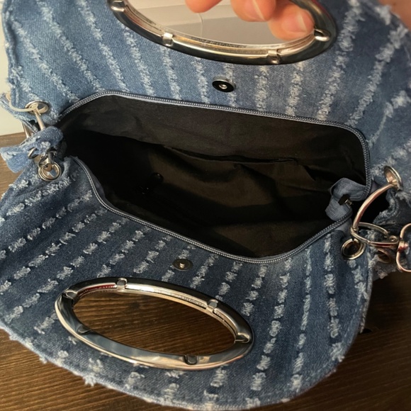 Denim embellished bag clutch or crossbody - Picture 4 of 7